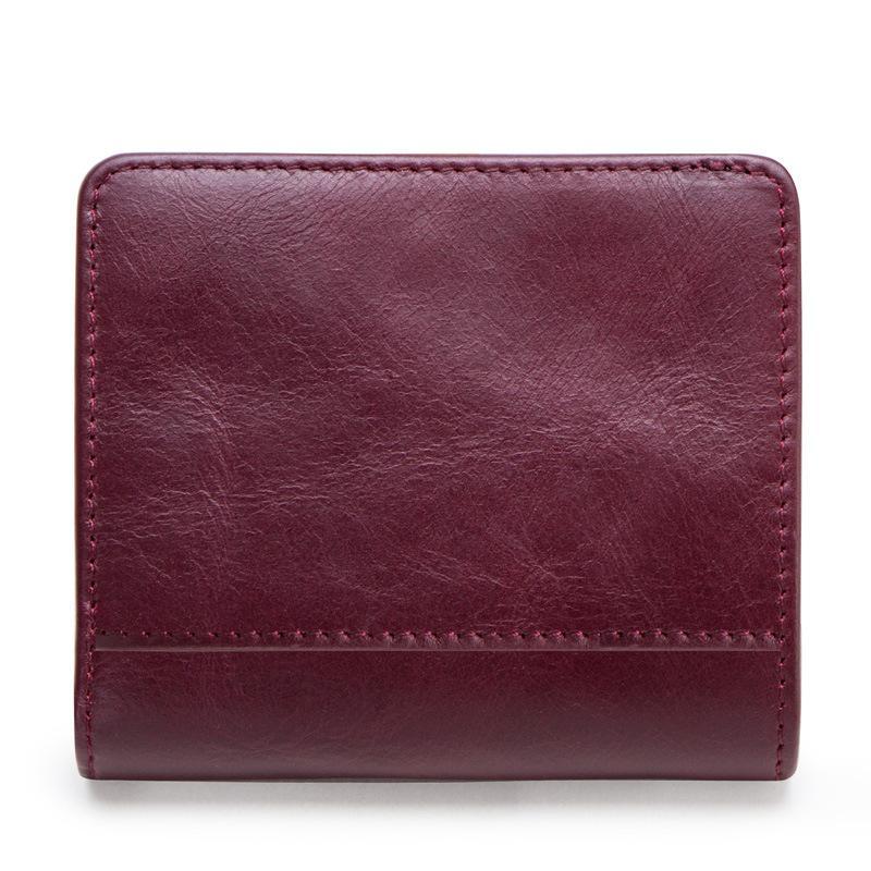 Fashion top layer cowhide ladies wallet trend small card holder mySite