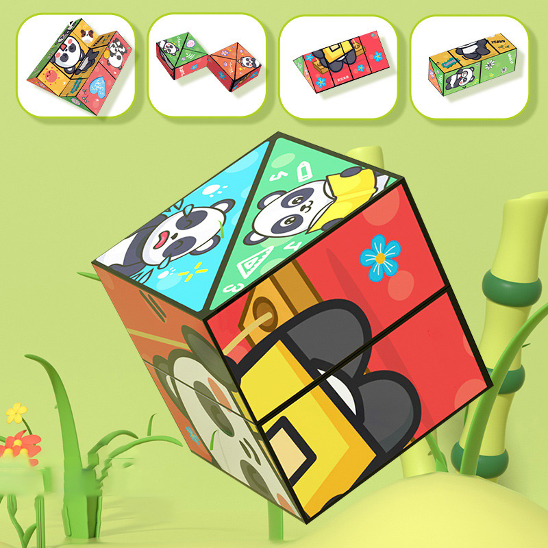 Creative Folding Panda Magic Cube Toy for Kids