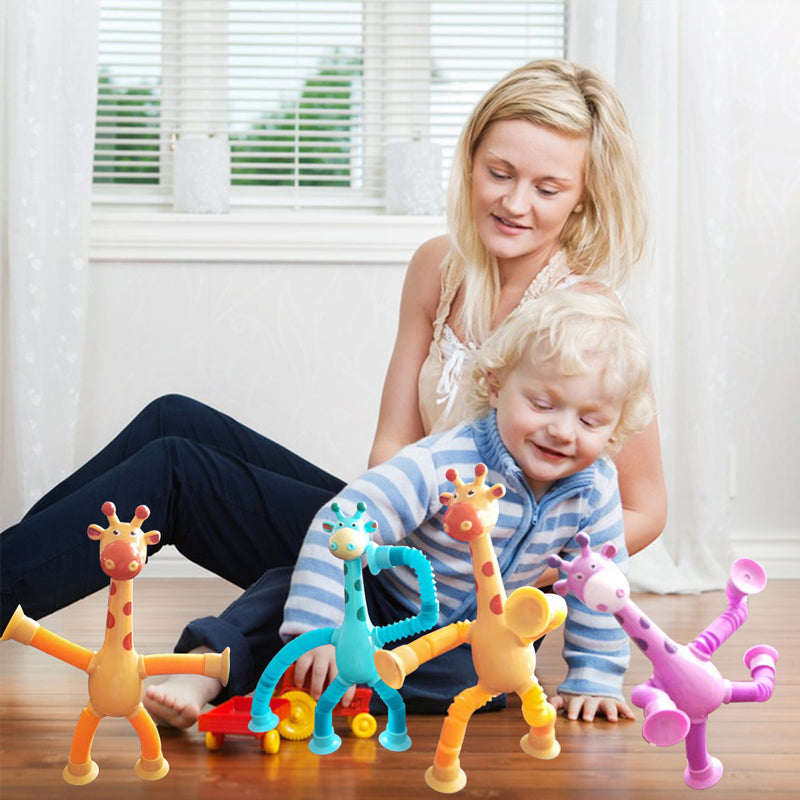 🎁🔥Telescopic suction cup giraffe toy