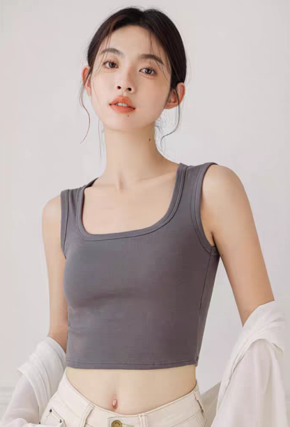 Deidre Bold Binding Padded Cropped Top-The Black Bow-