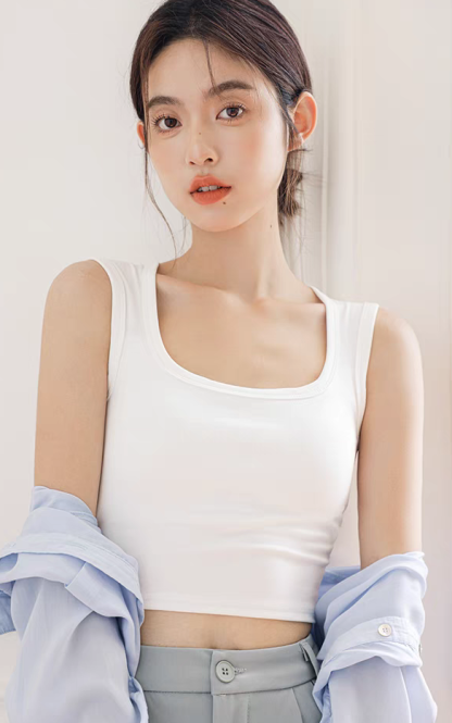 Deidre Bold Binding Padded Cropped Top-The Black Bow-