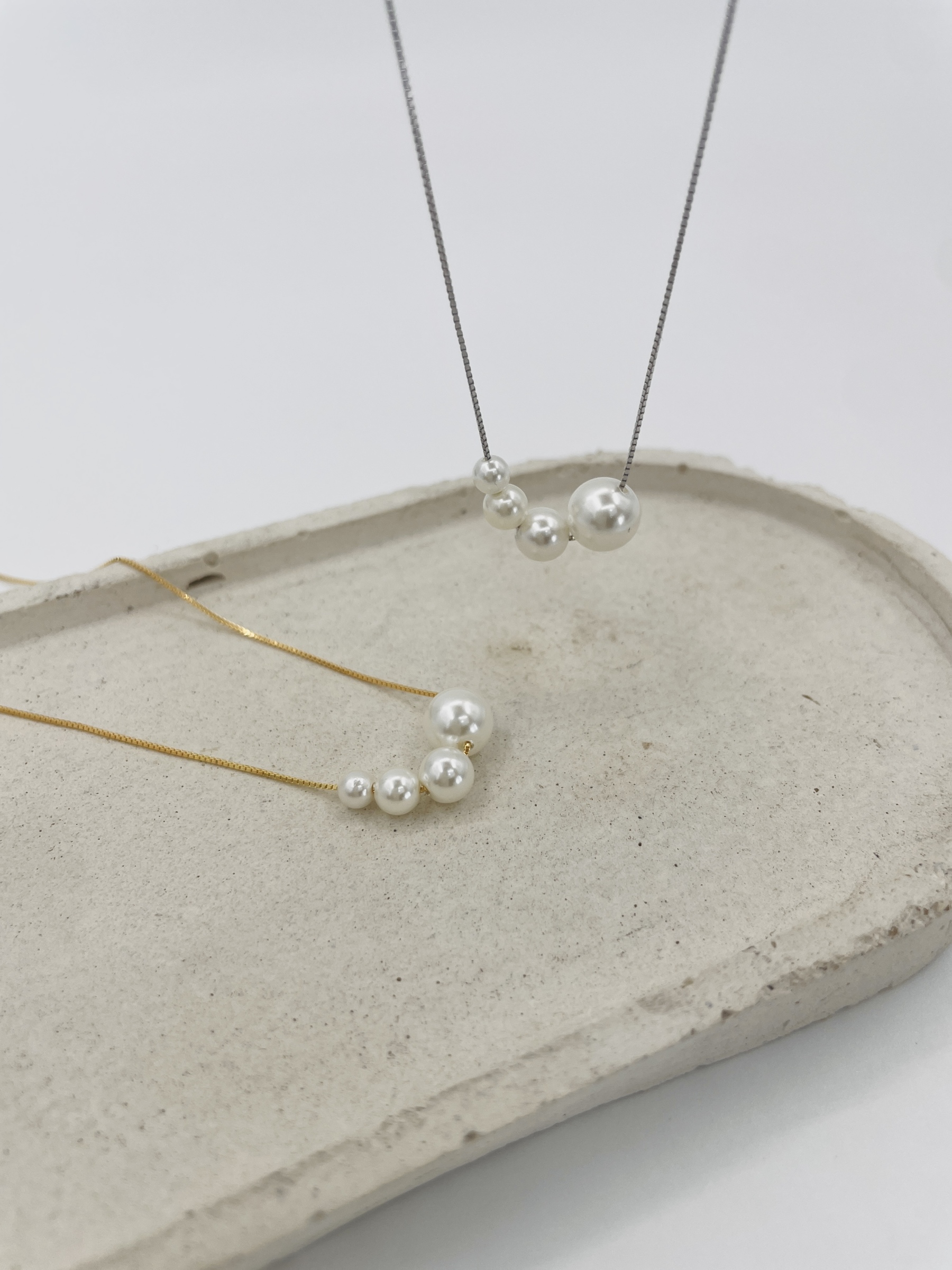 Brigitte Pearl Chain Necklace-The Black Bow-