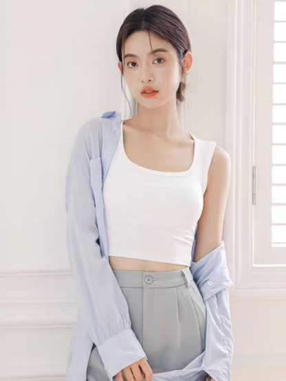 Deidre Bold Binding Padded Cropped Top-The Black Bow-