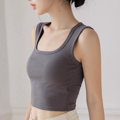Deidre Bold Binding Padded Cropped Top-The Black Bow-
