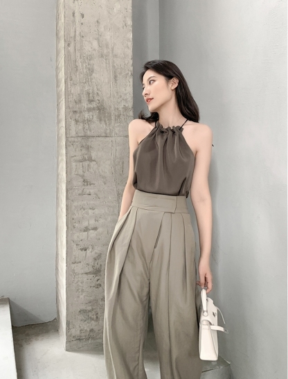 Ramona Halter Neck Top-The Black Bow-