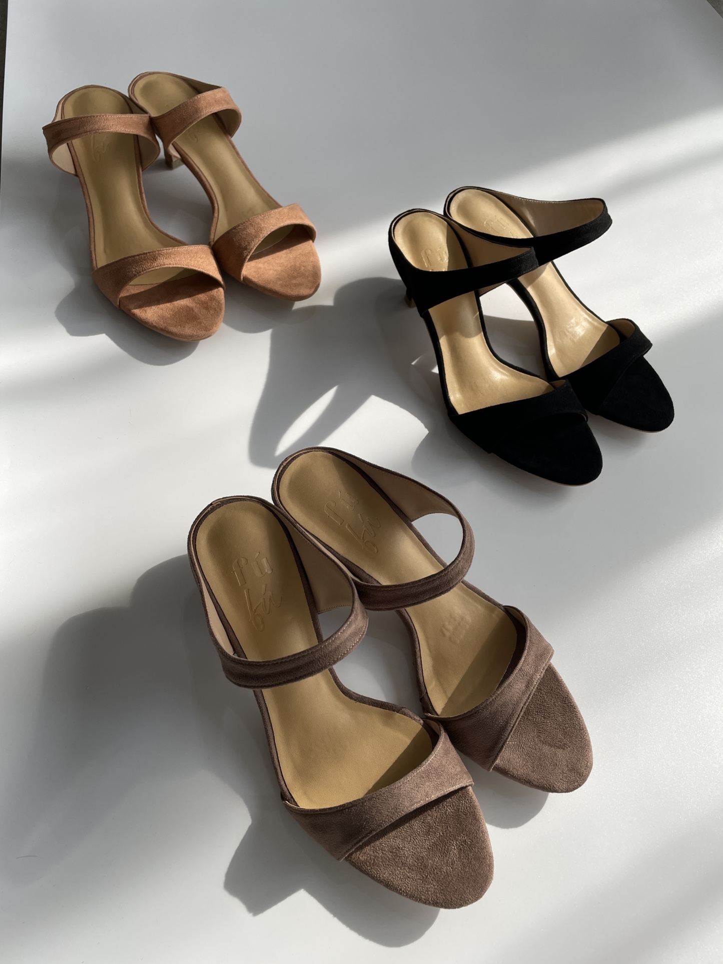 Sirène Velvety Strap Kitten Heels-Ash-The Black Bow-