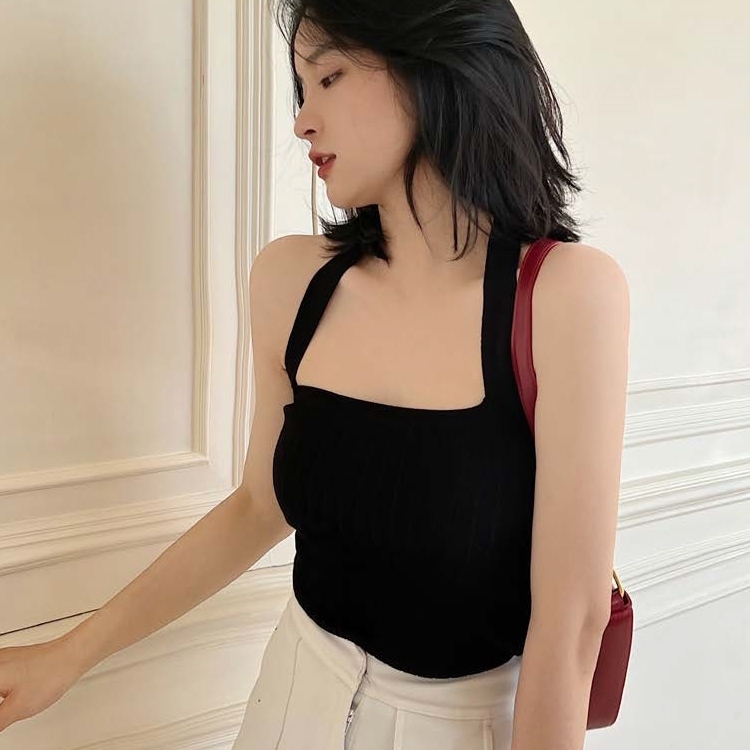 Lana Bare Back Halter Neck Tie Top-The Black Bow-