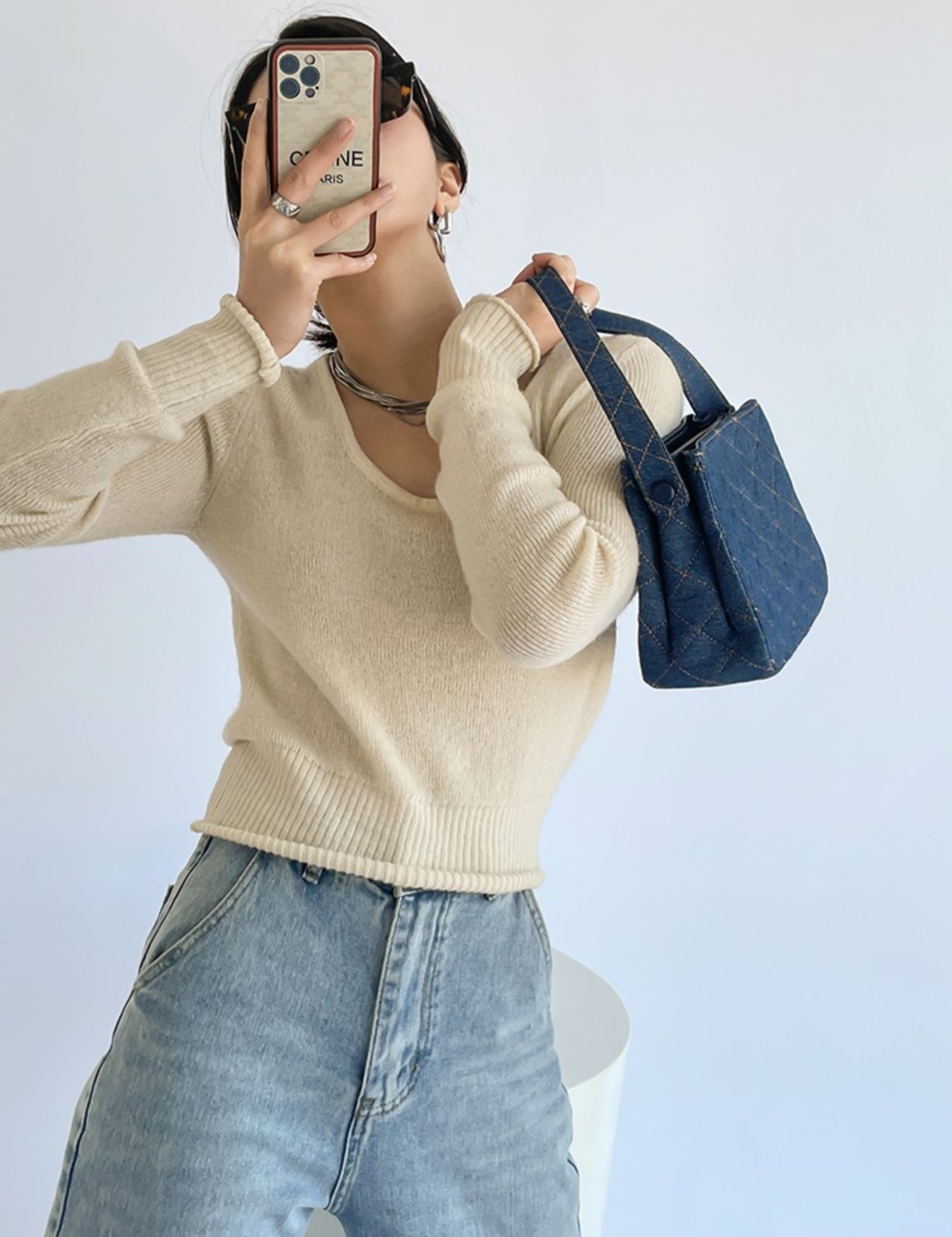 Irene Scoop Neck Long Sleeves Knit Top-The Black Bow-