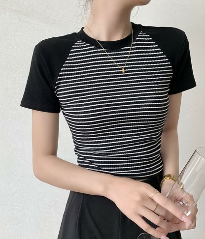 Kariana Raglan Sleeve Striped Top-The Black Bow-