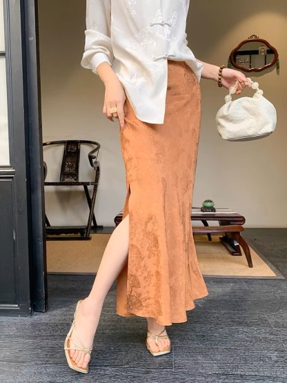 Zhou Feng Bias Cutting Oriental Skirt-The Black Bow-