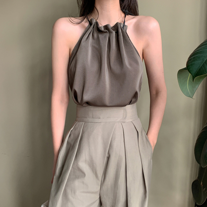 Ramona Halter Neck Top-The Black Bow-