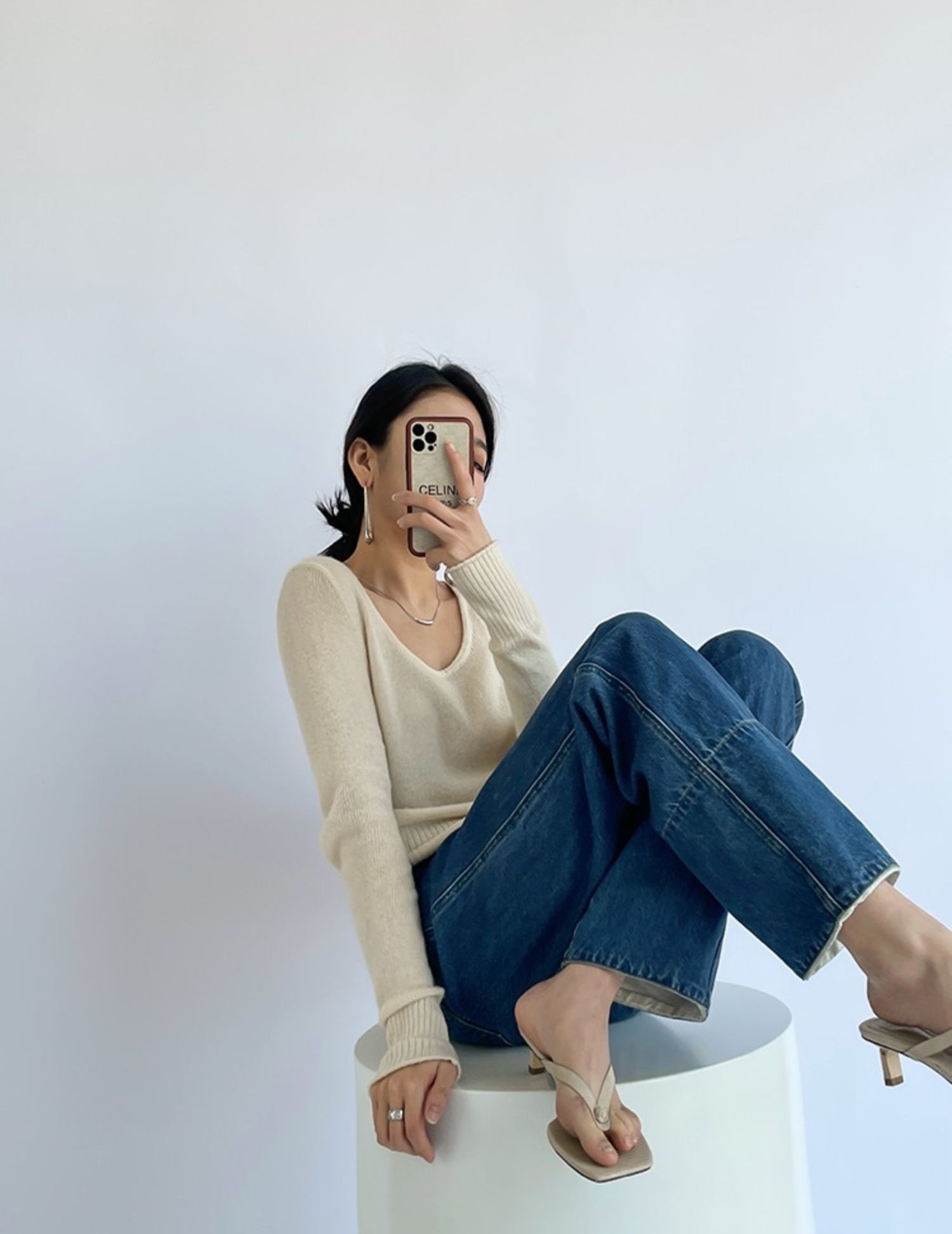 Irene Scoop Neck Long Sleeves Knit Top-The Black Bow-