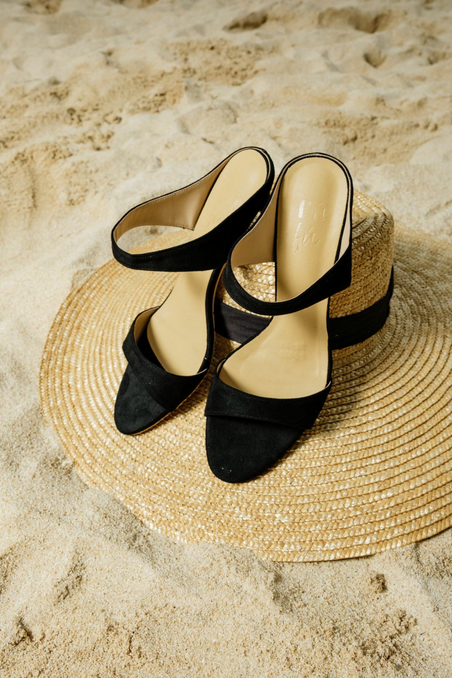 Sirène Velvety Strap Kitten Heels-Black-The Black Bow-