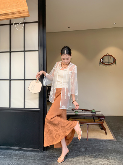 Zhou Feng Bias Cutting Oriental Skirt-The Black Bow-