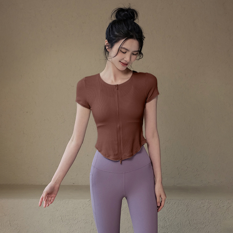 修身顯瘦拉鍊T恤