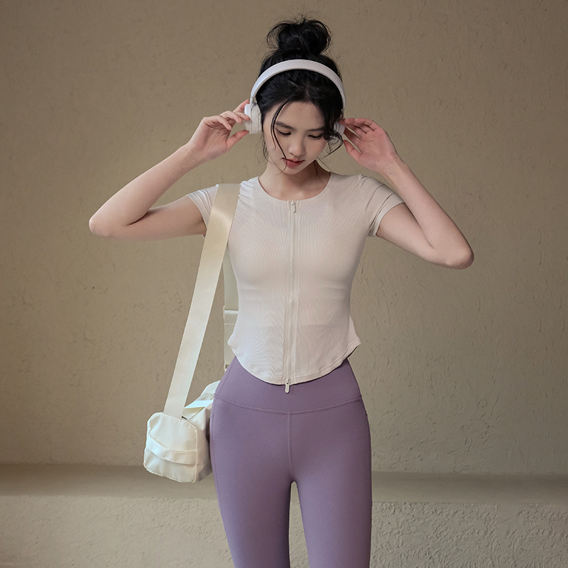 修身顯瘦拉鍊T恤