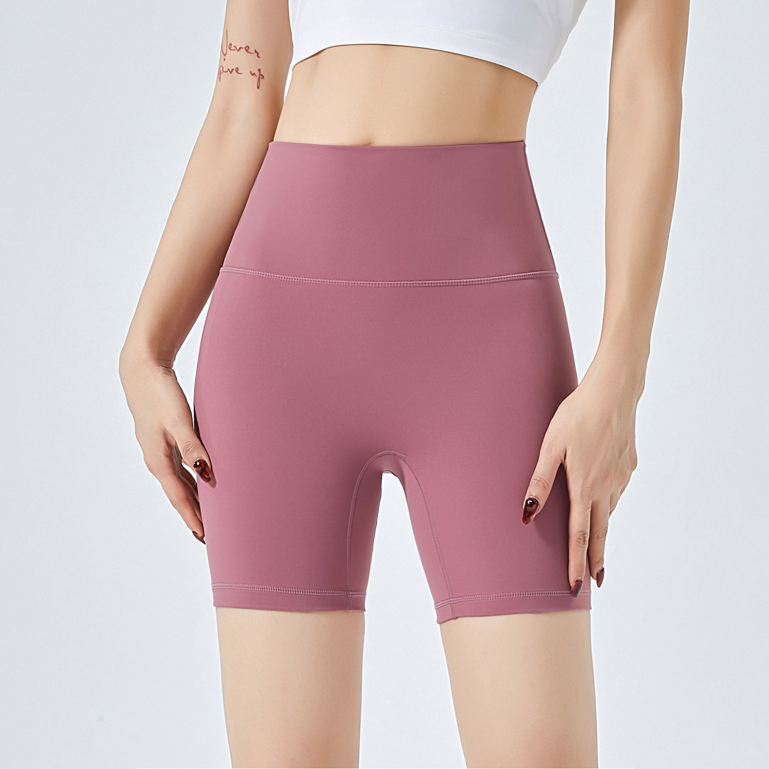 三分提臀高腰緊身褲