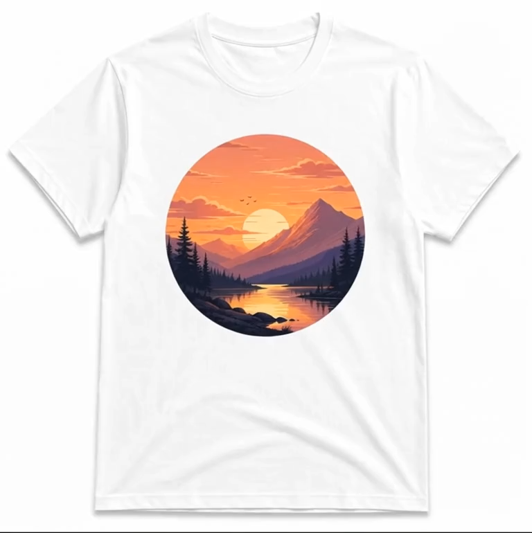 Sunset Horizon Graphic White T-Shirt