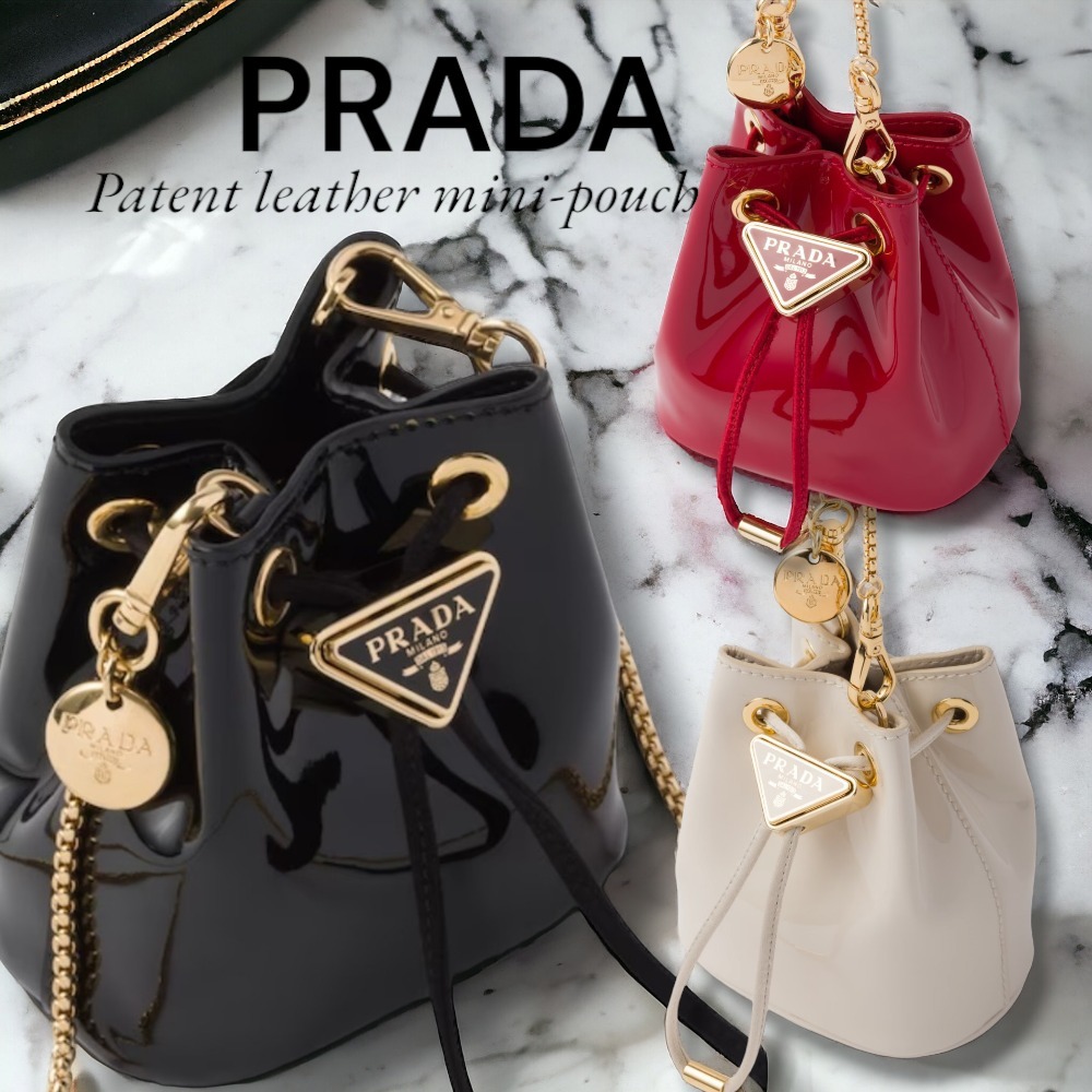 PRADA★Patent leather mini-pouch ミニポーチ★送料込