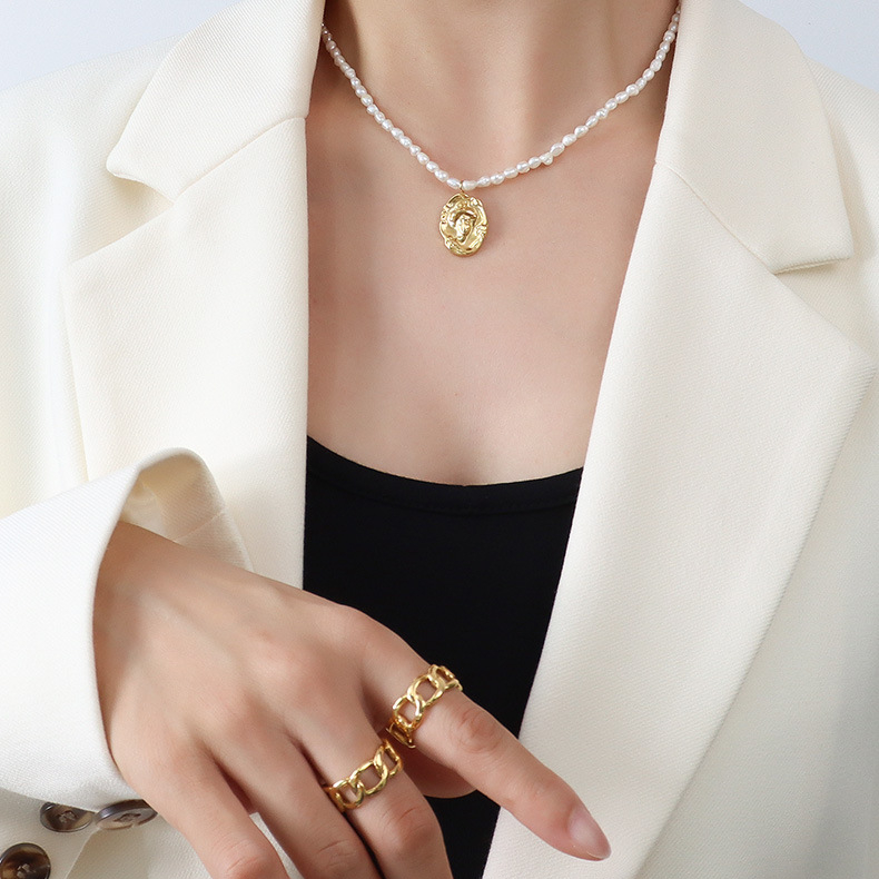 【有原价】商品5-All Fresh Water Pearls Vintage Style Pendant Necklace