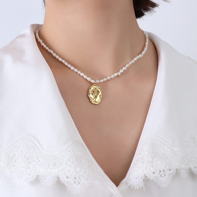 【有原价】商品5-All Fresh Water Pearls Vintage Style Pendant Necklace