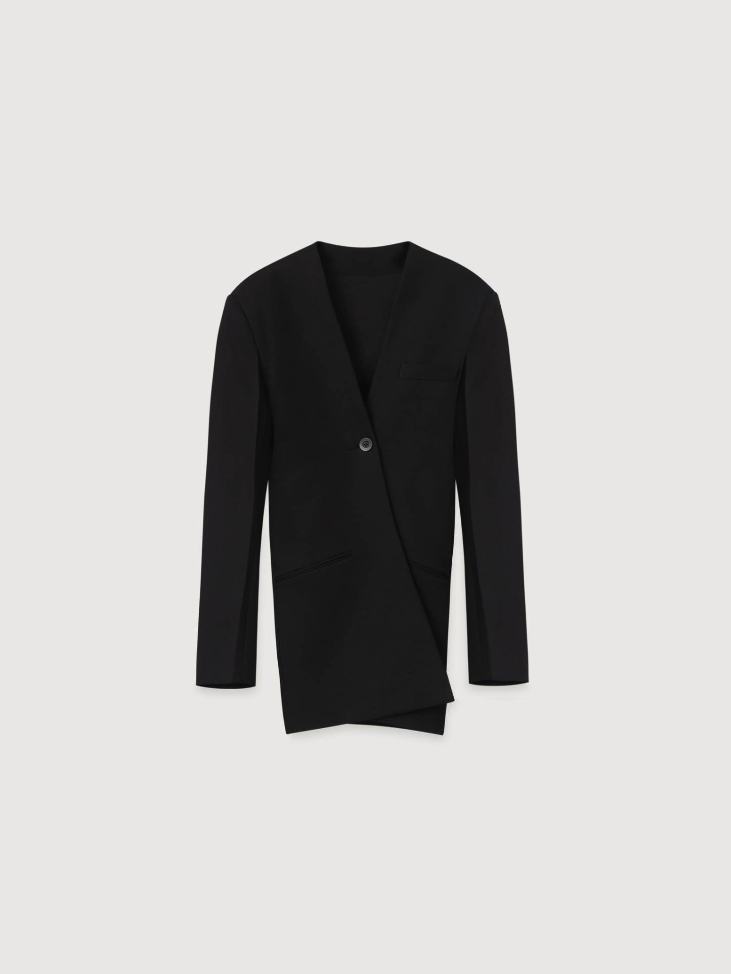 限时促销-COLLARLESS SINGLE-BREASTED JACKET