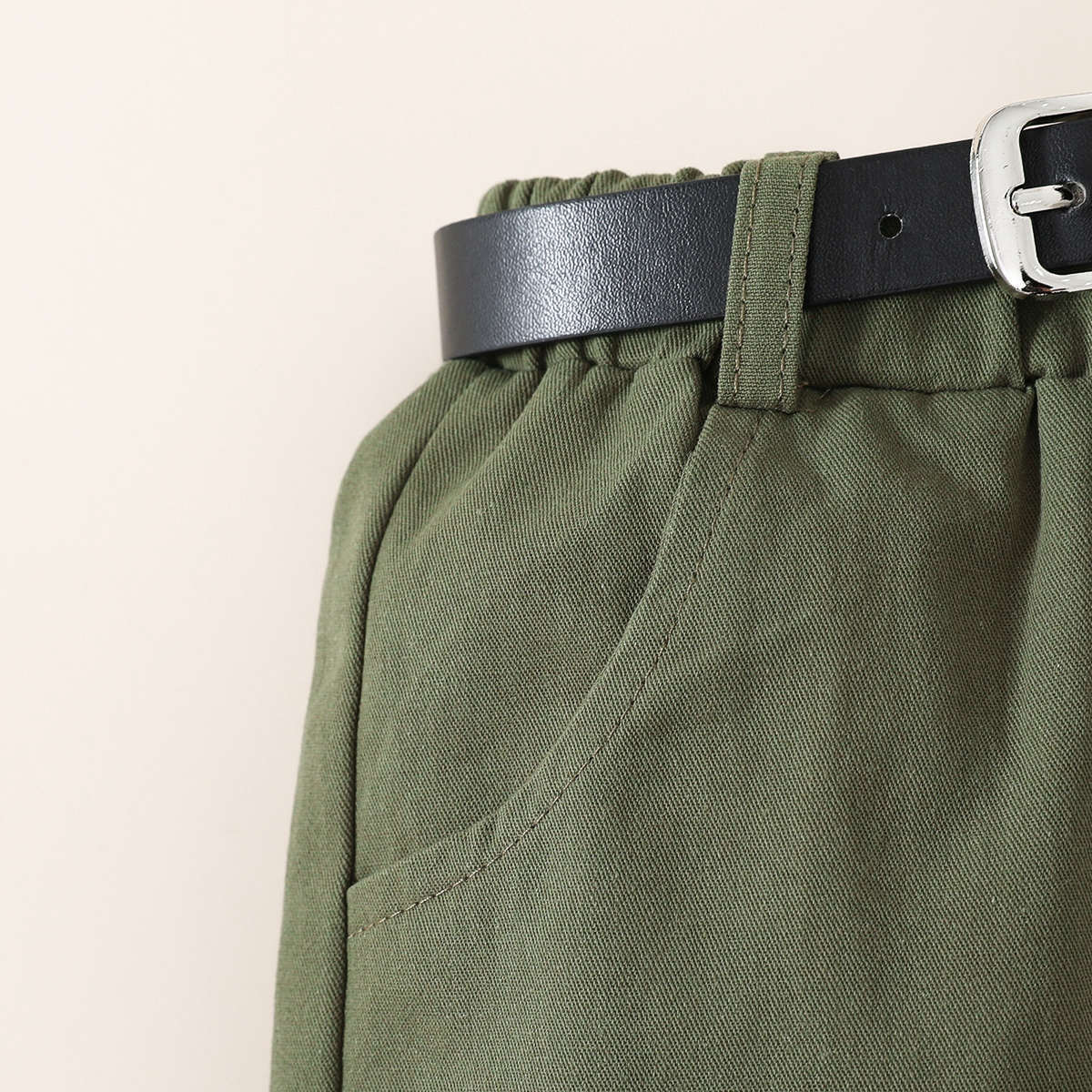 Toddler Girl Fashion Solid Color Asymmetric Tank Top & Shorts & Belt Wholesale