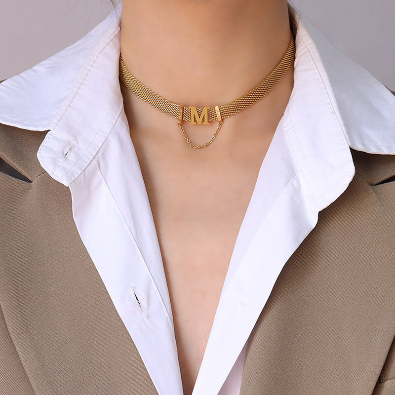 Watchband Chain "MOM" Choker & Bracelet Set