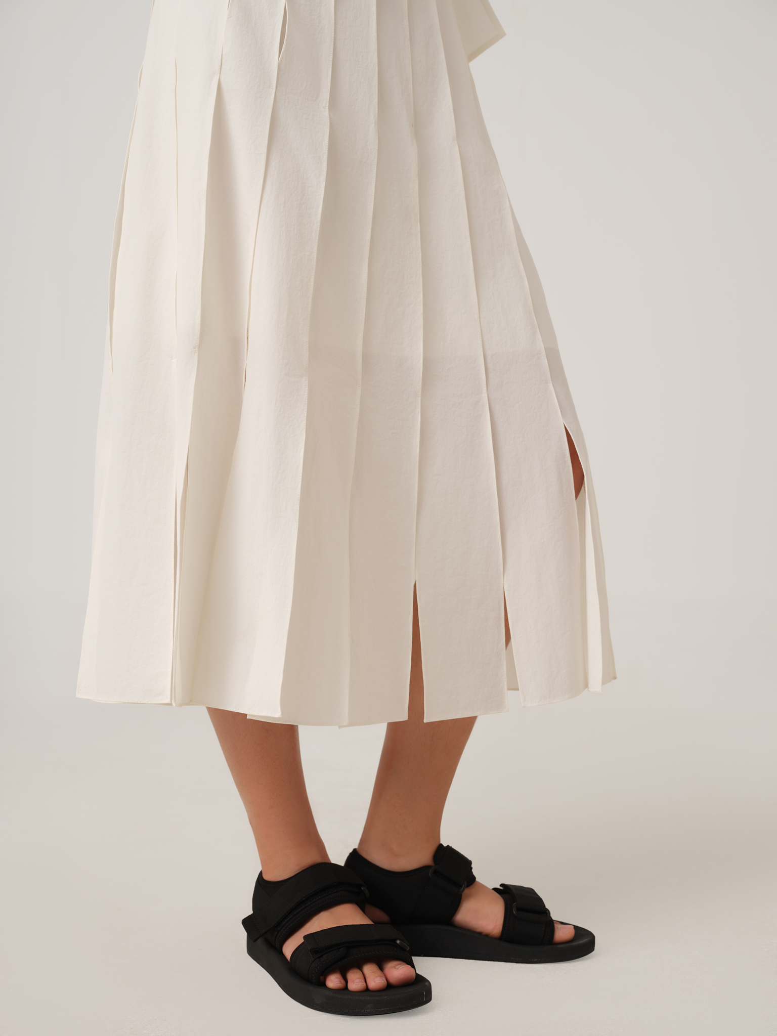 A-LINE PATCHED PANEL COTTON SKIRT