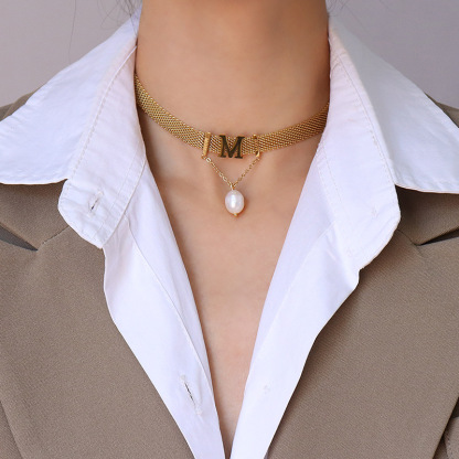 Watchband Chain "MOM" Choker & Bracelet Set