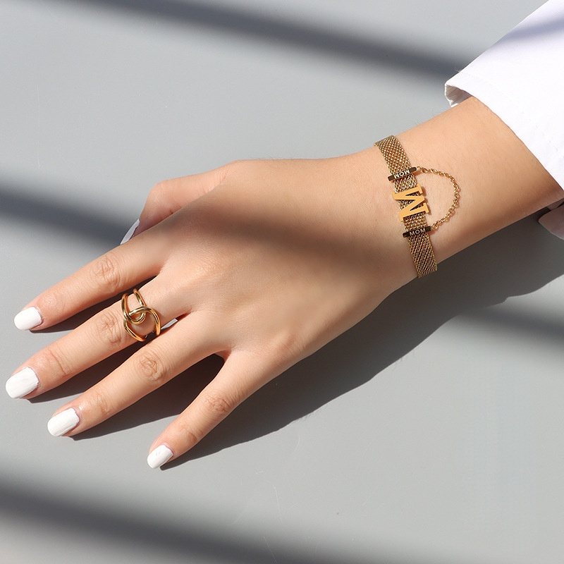 Watchband Chain "MOM" Choker & Bracelet Set