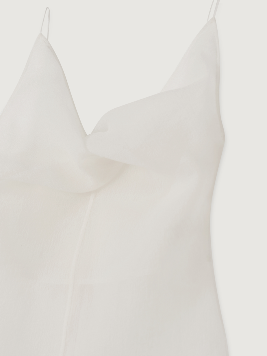 SPAGHETTI STRAP TWISTED ORGANZA BLOUSE