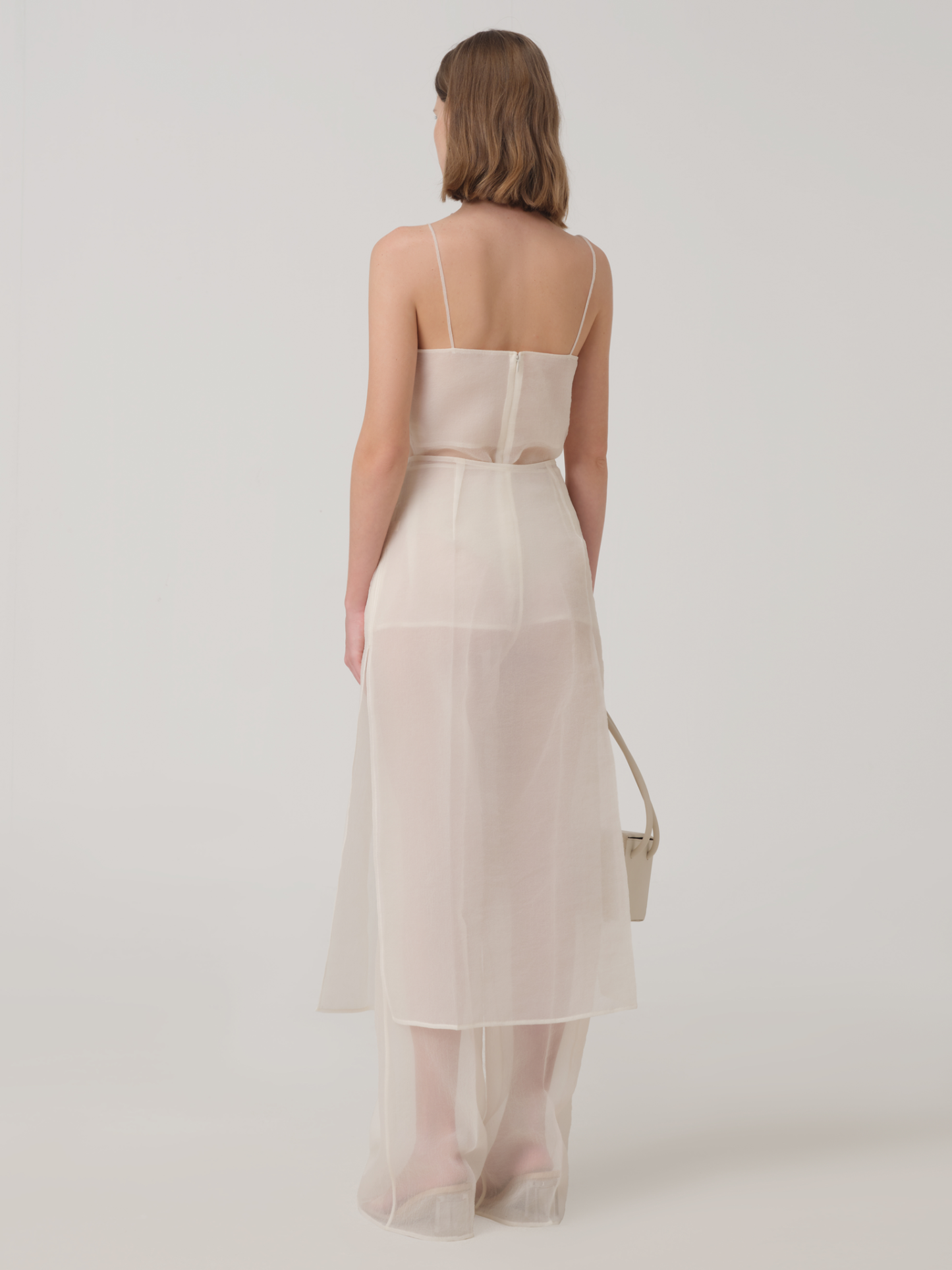 SPAGHETTI STRAP TWISTED ORGANZA BLOUSE