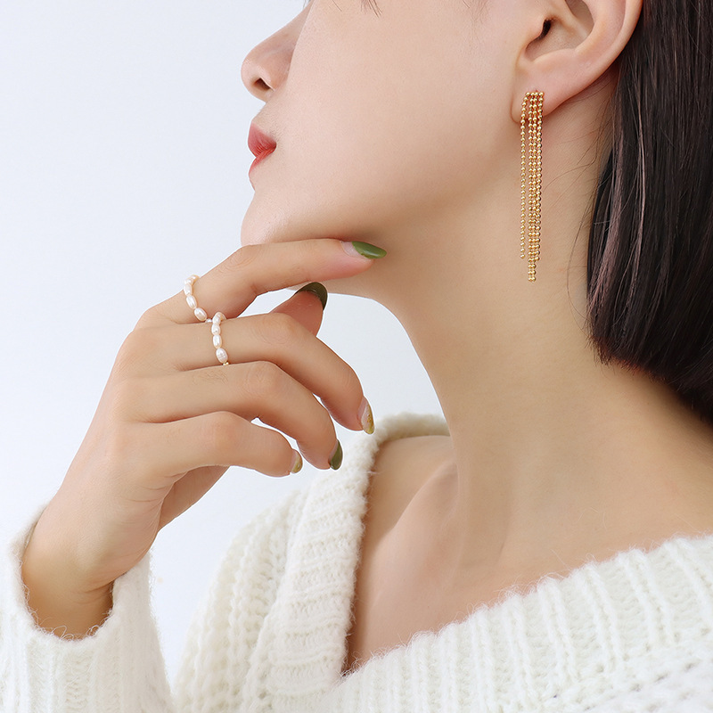 Beaded Tassel Earings