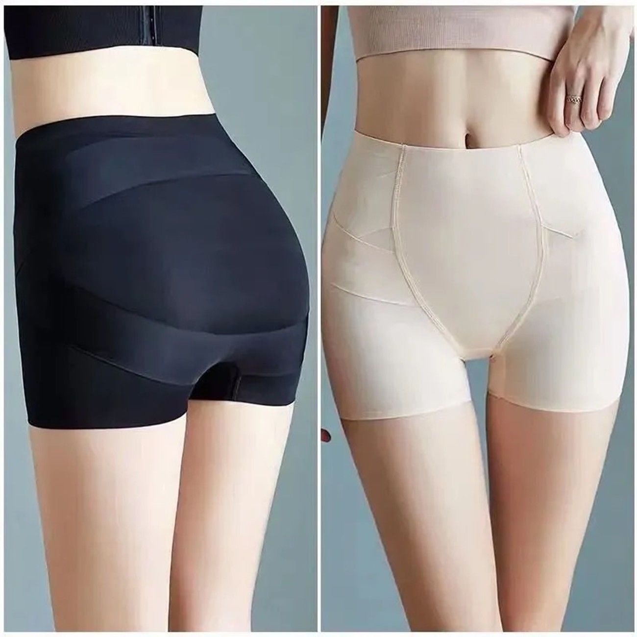 高腰提臀褲收腰無痕石墨烯平角打底安全內褲-Cicichill