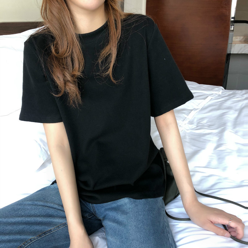 修身Ins韓版純色打底衫寬鬆多色修身短袖-Cicimode