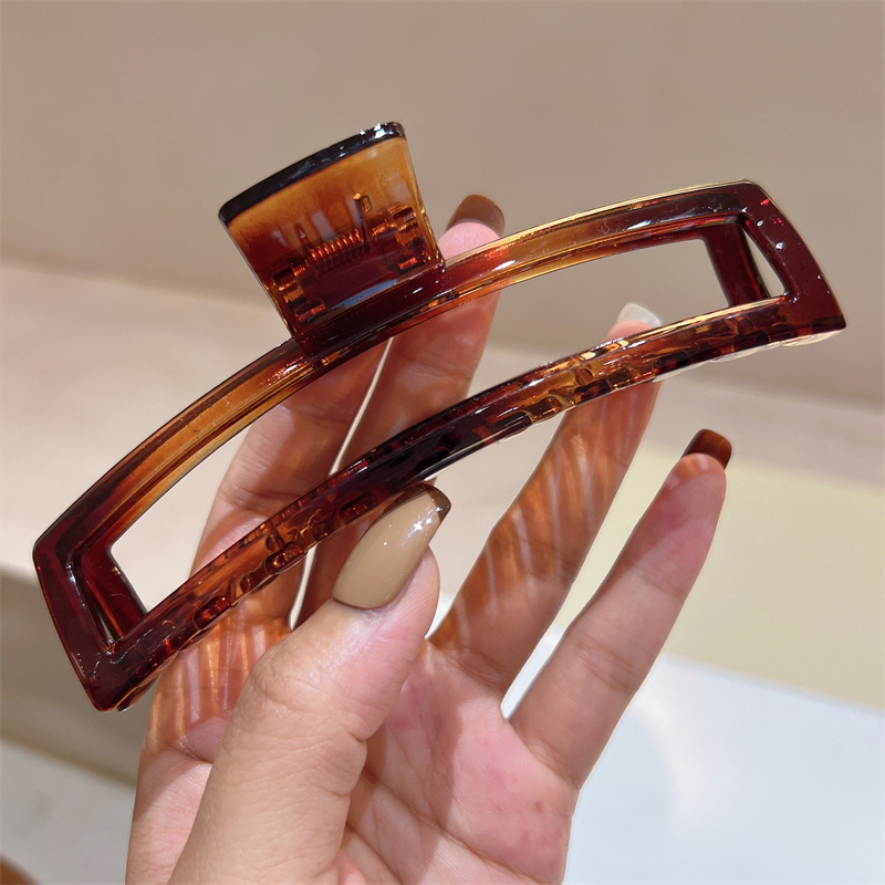 經典百搭高級感簡約髮量多盤髮後腦勺鯊魚夾髮飾