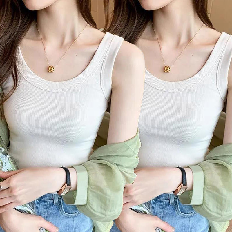 螺紋防走光無袖薄款內搭打底吊帶背心-Cicichill