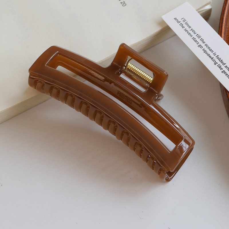 經典百搭高級感簡約髮量多盤髮後腦勺鯊魚夾髮飾