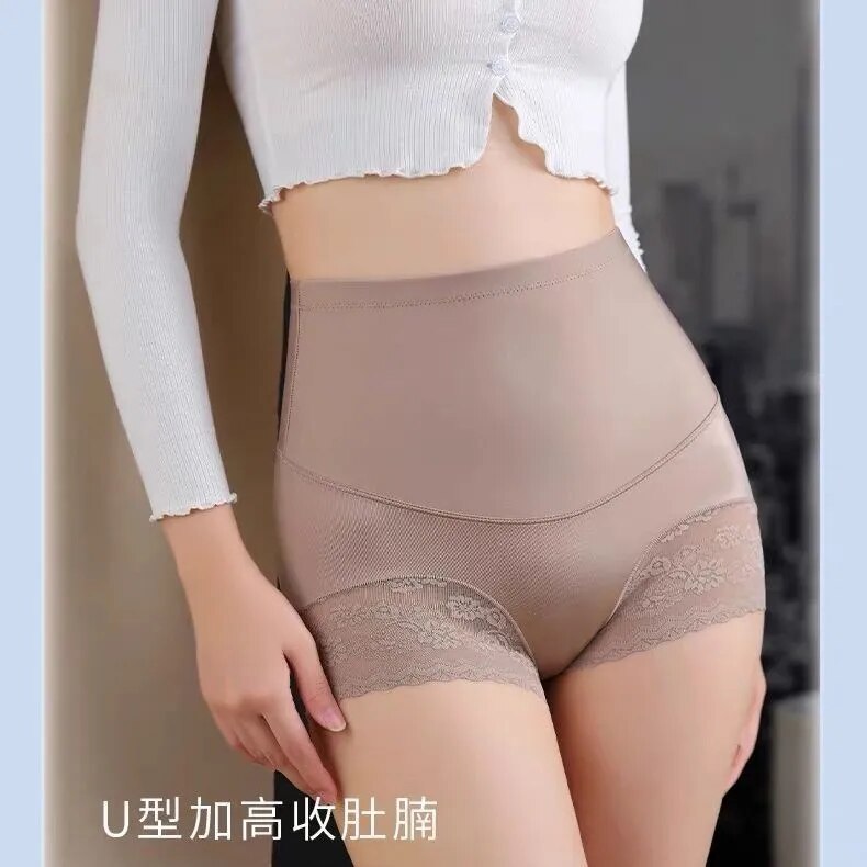 高腰收腹提臀塑形蕾絲束腰短褲內褲-Cicichill