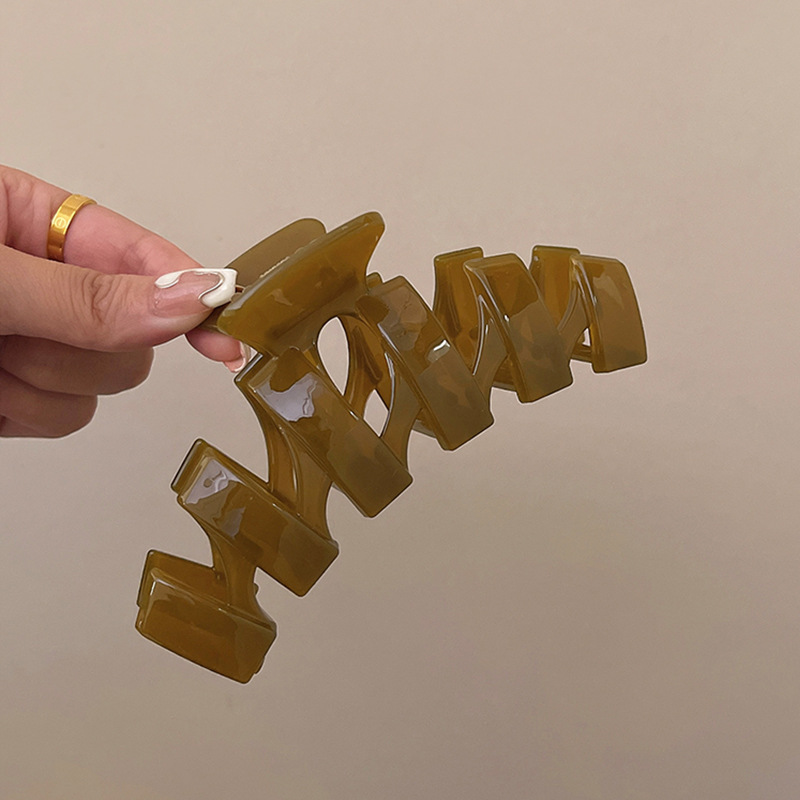 經典百搭高級感簡約髮量多盤髮後腦勺鯊魚夾髮飾