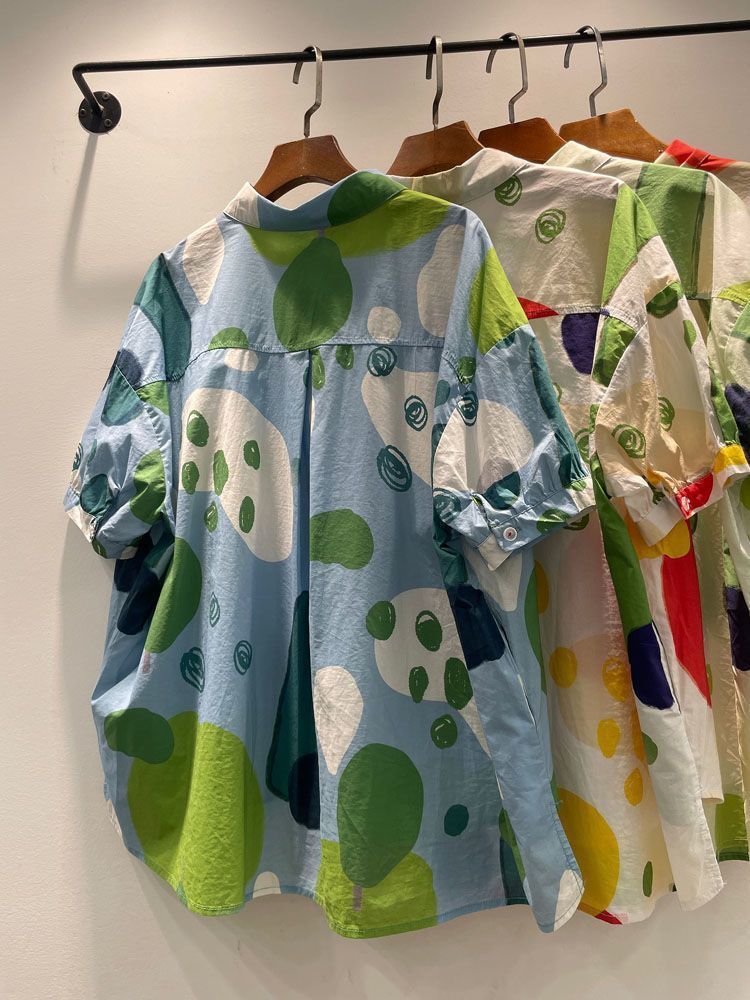 韓版印花休閒寬鬆輕薄棉短袖