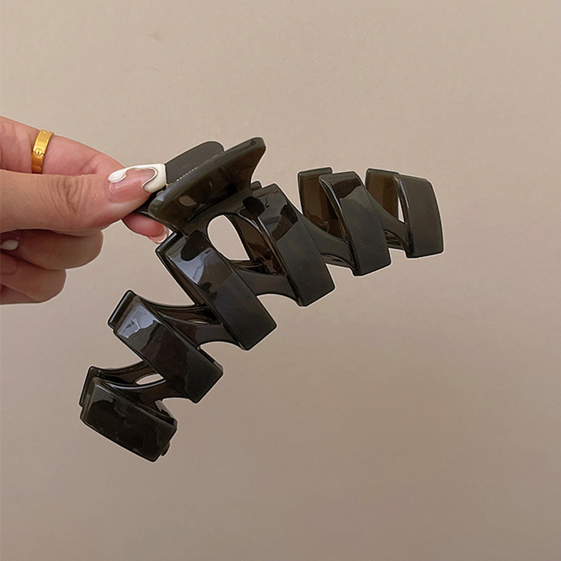 經典百搭高級感簡約髮量多盤髮後腦勺鯊魚夾髮飾