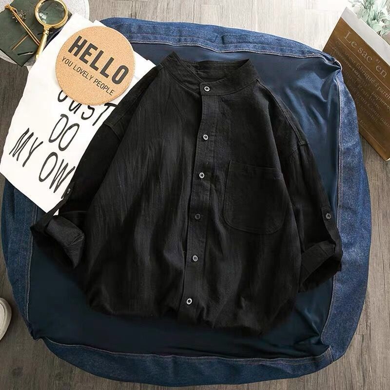 正裝束腰七分袖純色通勤OL修身時尚襯衫