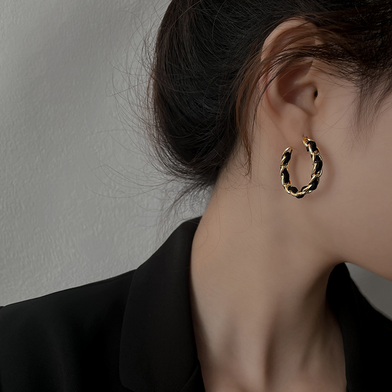 新潮氣質小眾設計感高級冷性風百搭鏈條耳環-Cicichill