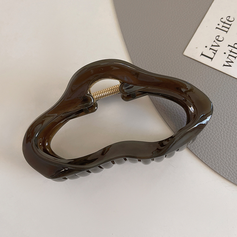 經典百搭高級感簡約髮量多盤髮後腦勺鯊魚夾髮飾