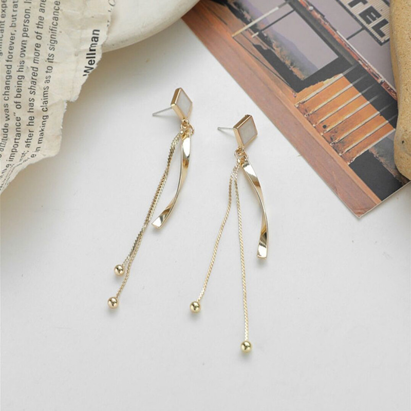 韓國高級感百搭氣質長款幾何流蘇小眾耳環