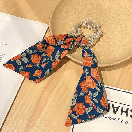 【多色可選】韓國ins風珍珠髮圈甜美頭飾少女絲帶髮繩-Cicichill