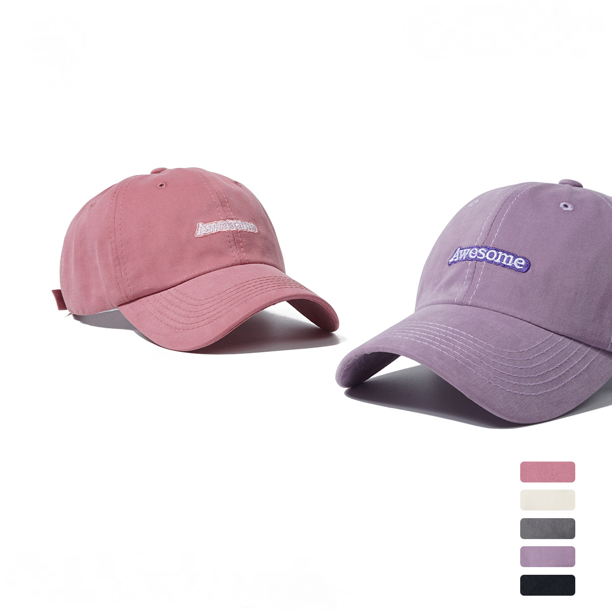 休閒時尚復古百搭英文刺繡棒球帽子