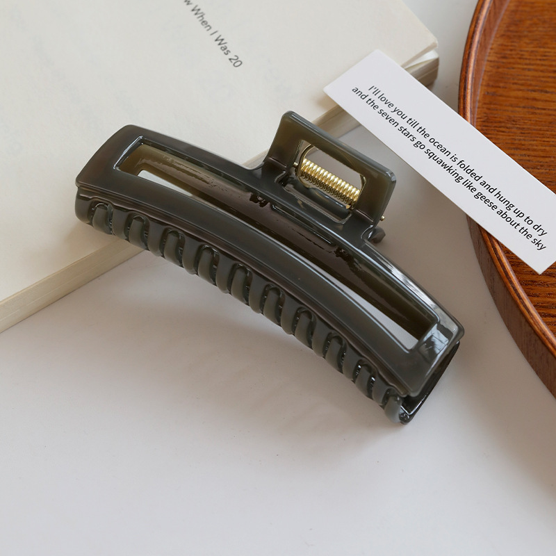 經典百搭高級感簡約髮量多盤髮後腦勺鯊魚夾髮飾